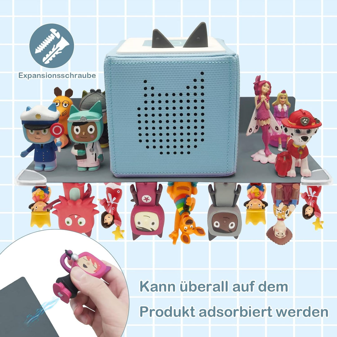 Chedin Metall Tonie Regal | vollständig magnetisches Toniebox Regal für 20 Figuren + Box | Wandregal