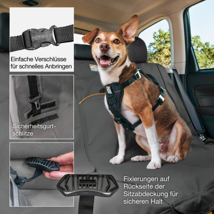Kurgo Wander Rücksitz-Autoschondecke Hunde, Wasser- und schmutzabweisend, Universelle Passform, 140
