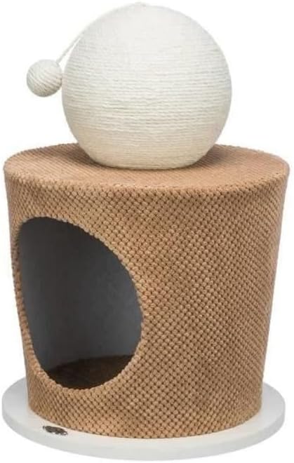 Kuschelhöhle mit Kratzball, Taupe, Ø 36 × 50 cm Taupe Ø 36 × 50 cm (1er Pack), Taupe Ø 36 × 50 cm (1