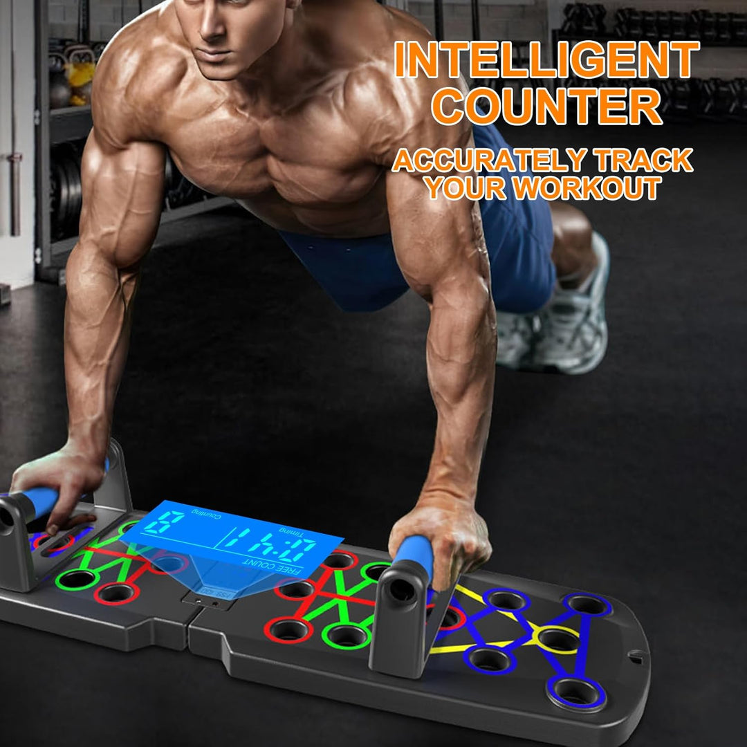 Liegestützbrett mit Zähler Faltbare Multifunktion Liegestütze Brett 30 in 1 Push Up Rack Board Schul
