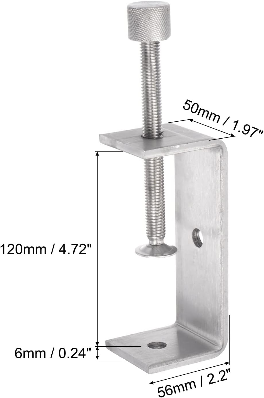 sourcing map C Klemme 120 mm C Clamp C Zwinge Breite Backenöffnung mit Gerändelter Handdrehung aus E