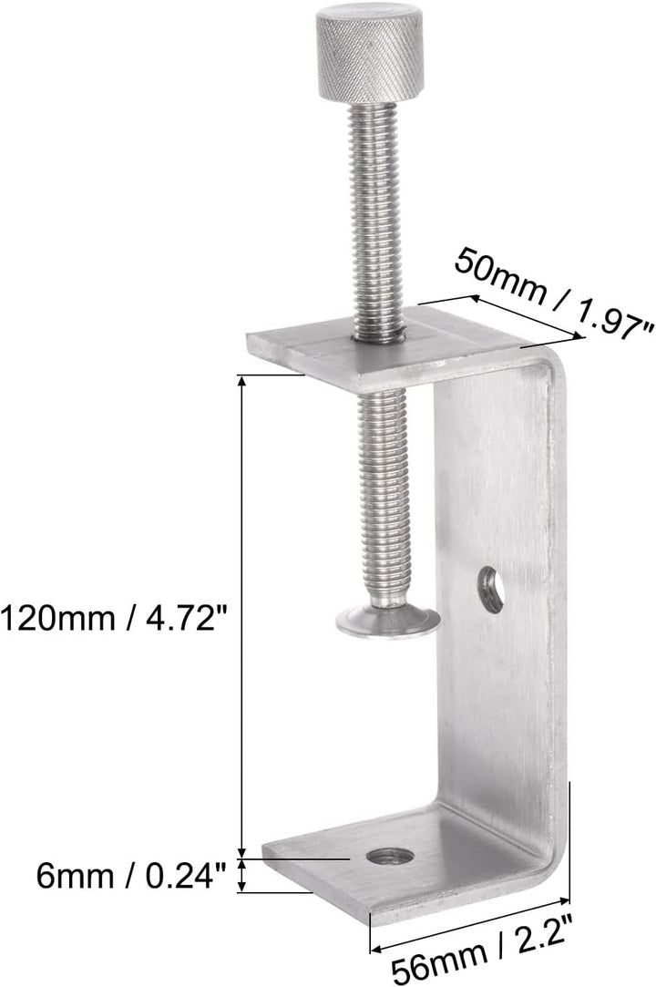 sourcing map C Klemme 120 mm C Clamp C Zwinge Breite Backenöffnung mit Gerändelter Handdrehung aus E