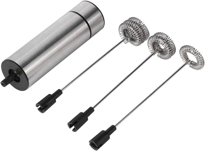 AUNMAS Milchaufschäumer, 23x3cm Batteriebetriebener Schneebesen aus Edelstahl Kaffeerührer Mixer Ble