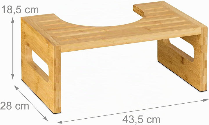 Relaxdays Toilettenhocker, Stuhlgang Unterstützung, WC Hocker für Erwachsene, Bambus, HxBxT: 18,5 x