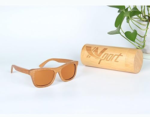 Ynport Bambus-Sonnenbrille für Herren/Damen, klassisches Design, mit Holz beschichtet, Vintage-Stil,