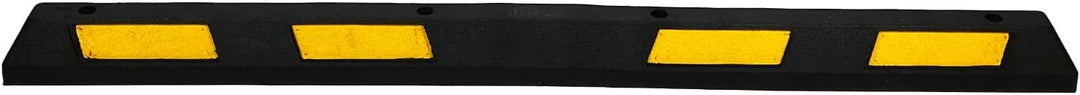 UvV HPK20 Parkstopper, Radstopp schwarz, gelbe Reflektoren -180 cm Lange Gummi Parkplatzbegrenzer in