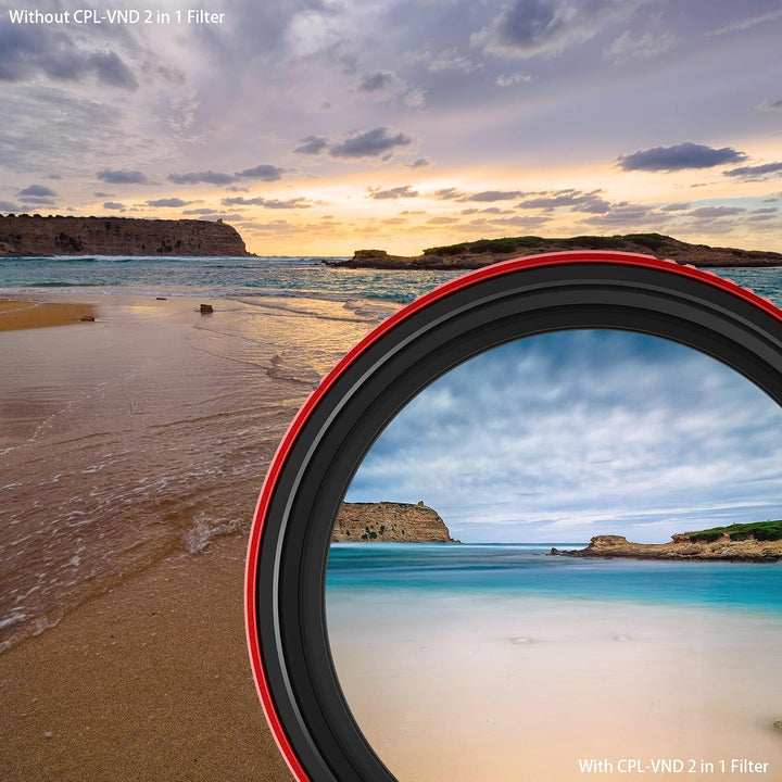 Haida 86mm VND+CPL 2 in 1 ND8-ND128 Einstellbarer Filter (3-7 Blendenstufen) für Kameraobjektiv, meh