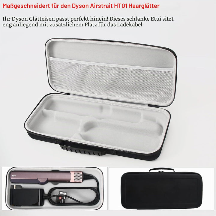 Hartschalen-Reisetasche für Dyson Airstraight HT01 Haarglätter und Netzteil wasserdichte, stossfeste