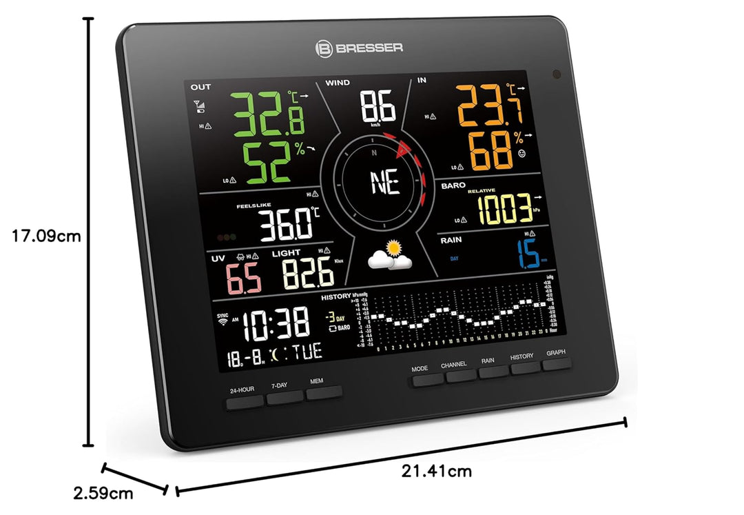 Bresser WLAN 4CAST MD Funk-Wetterstation:Detaillierte 7-Tage-24-Std.-Wettervorhersage, WLAN-Anbindun