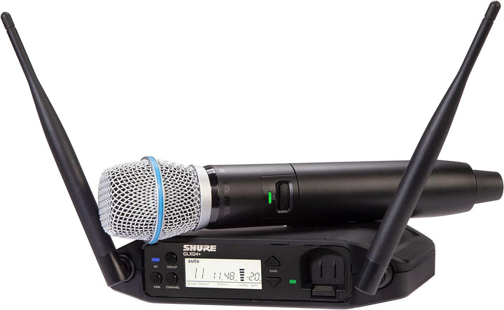 Shure GLXD24+/B87A Dual Band Pro Digital Wireless Mikrofonsystem für Kirche, Karaoke, Gesang - 12-St