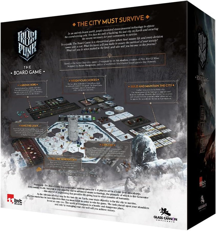 Glass Cannon Unplugged | Frostpunk: Das Brettspiel Alter 16+ 1-4 Spieler 120-150 Minuten Spieldauer,