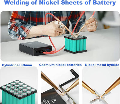 Akku Punktschweissgerät,Kerpu Batterien Punktschweissgerät im Taschenformat mit 11 einstellbaren Gän