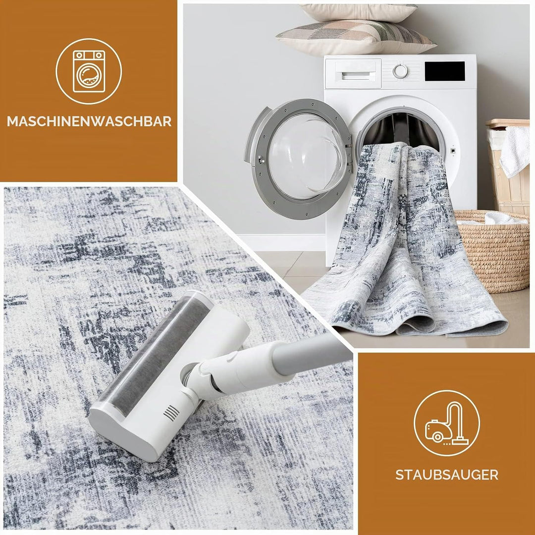 Vamcheer Teppich Wohnzimmer Kurzflor Moderner - Schlafzimmer Teppiche Flauschiger,Waschbar Boho Tepp