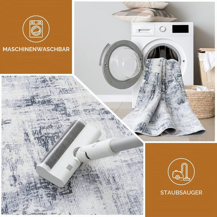 Vamcheer Teppich Wohnzimmer Kurzflor Moderner - Schlafzimmer Teppiche Flauschiger,Waschbar Boho Tepp