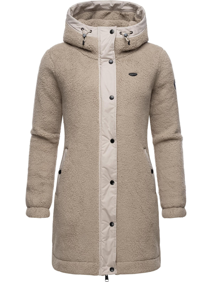 Ragwear Damen Fleecejacke Kurze Teddyfleece-Jacke warm mit Kapuze Cousy XS-6XL L Bone24, L Bone24