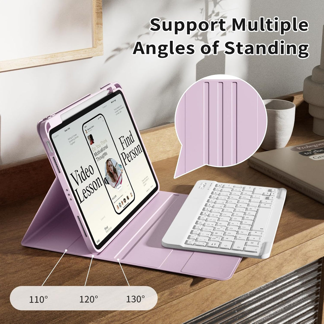 Hülle mit Tastatur für iPad (A16) 11 Zoll 2025/10. Generation 10.9 Zoll 2022, Deutsch QWERTZ Layout