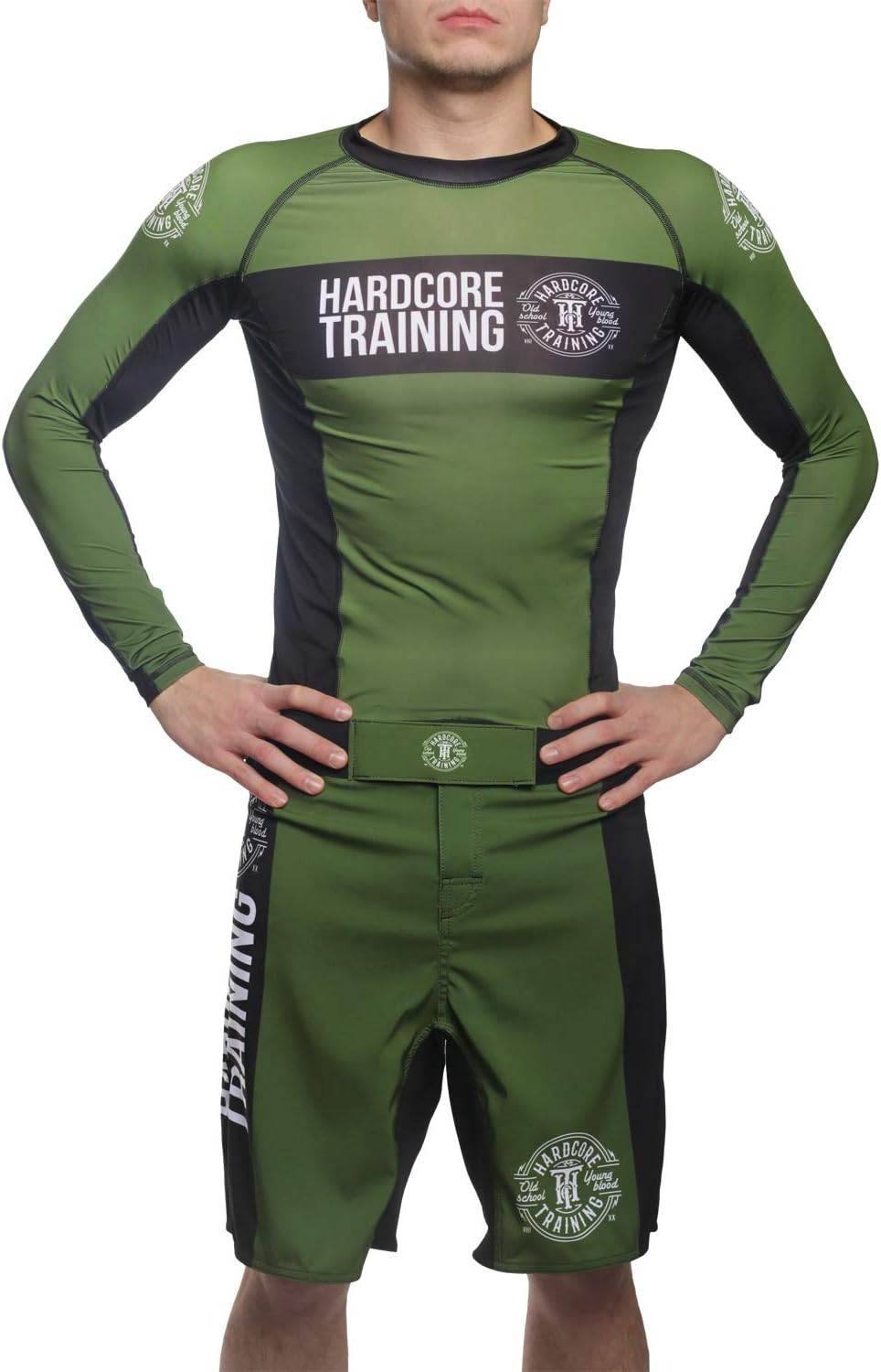 Hardcore Training Recruit Rash Guard Men's Kompressionshemd Herren Lange Ärmel Grappling Jiu Jitsu M