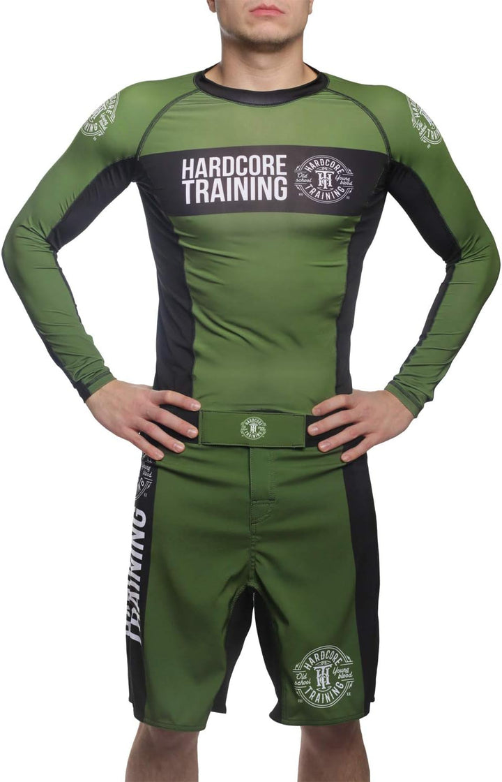 Hardcore Training Recruit Rash Guard Men's Kompressionshemd Herren Lange Ärmel Grappling Jiu Jitsu M