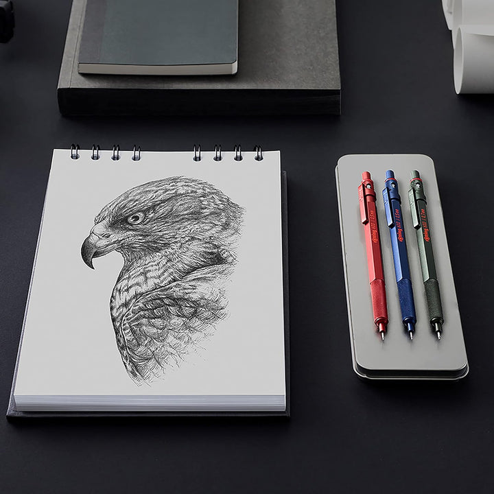 rOtring 600 Kugelschreiber | mittlere Spitze | Schwarze Tinte | Blauer Schaft | nachfüllbar &amp; 600 Dr