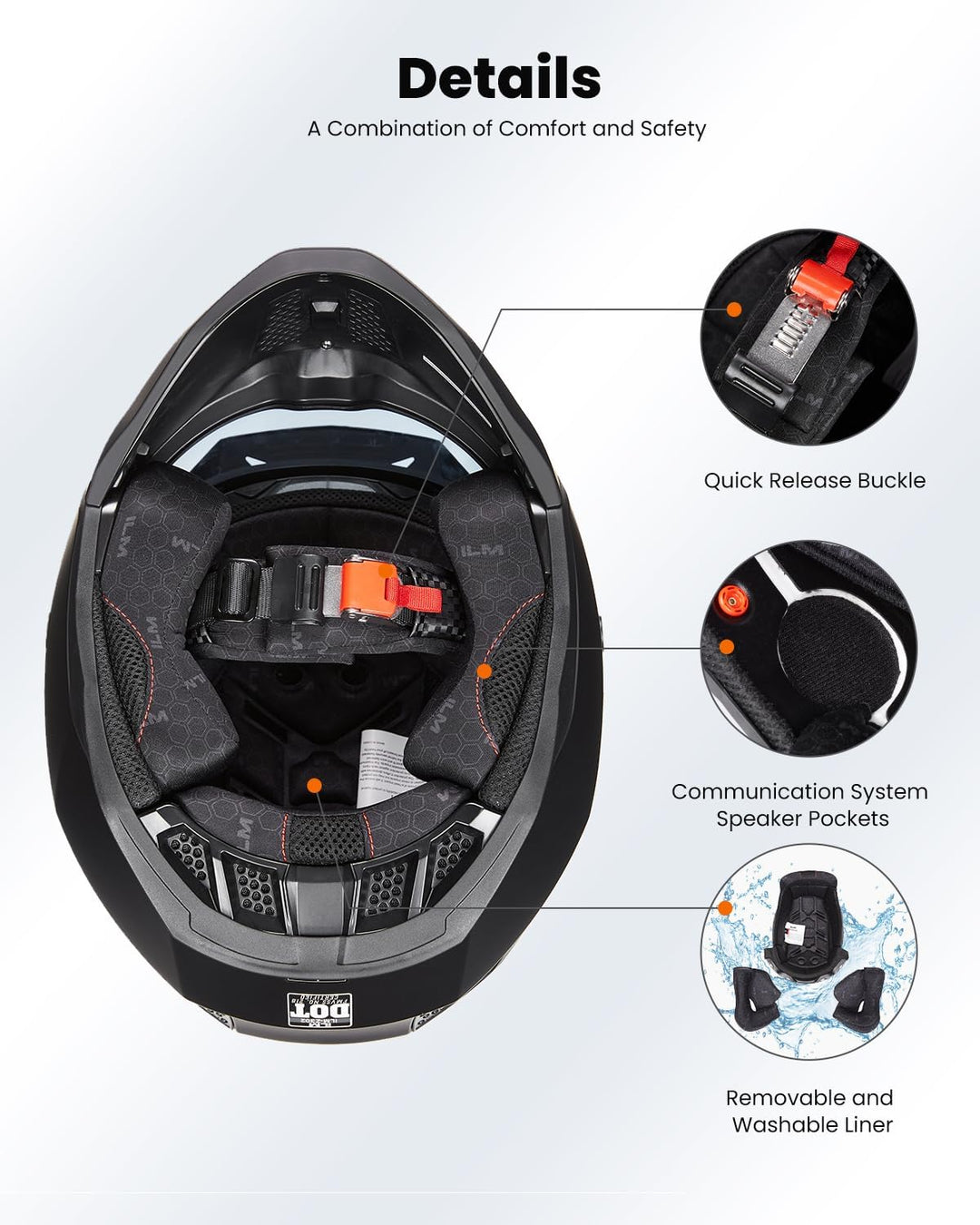 ILM Helm Integralhelm | Jethelm Motorrad Motocross Herren Damen Vintage Retro mit Visier ECE mit ans