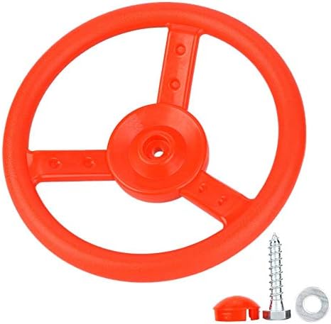 Dilwe Swingset Lenkrad, Kunststoff Outdoor Kids Lenkrad Befestigung Spielplatz Schaukel Set rot, rot