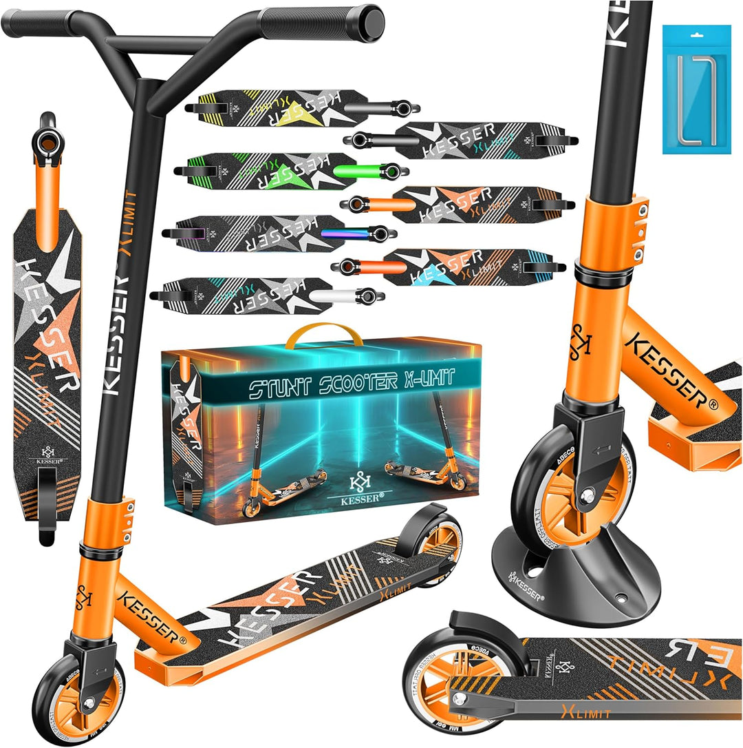 KESSER® Stunt Scooter X-Limit - 360° Lenkung Robuster Funscooter Stuntscooter mit ABEC 9 Kugellagern