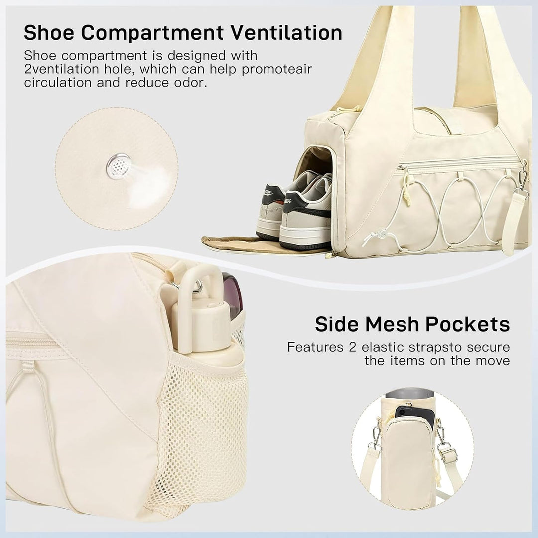 Sporttasche Damen - Gym Bag Women Leicht Wasserabweisend - Sporttasche mit Schuhfach und Nassfach -
