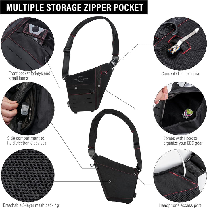 TACTICAL GEEK Cache L1 Umhängetasche Leichter Brustrucksack Umhängetasche Anti-Diebstahl wasserdicht