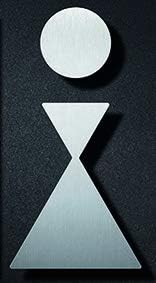 PHOS Design, P0301, Herren WC Türsymbol, 11 cm Höhe, Toilettenschild Piktogramm mit Design Awards, E