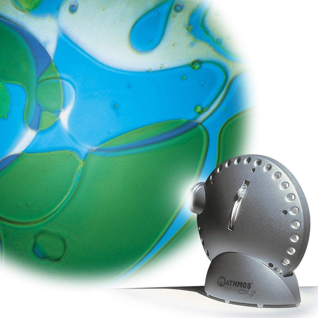 Mathmos Space Projektor in Silber mit Lavalampen Effekt Blau/Grün, Blau/Grün