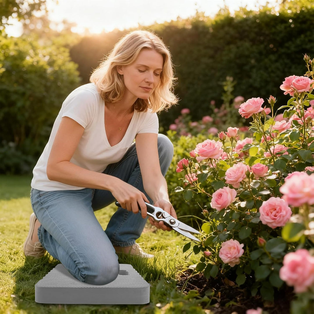 APACALI 3 Stück Kniekissen Garten Grau, 43x28x4CM Dicken Garten Kniekissen, Wasserabweisender Kniepo