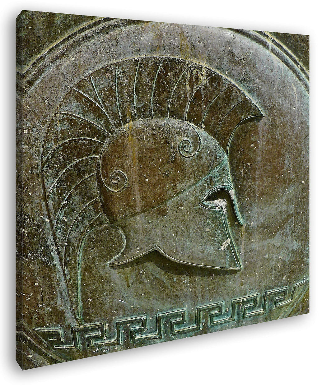 deyoli altes römisches Bronzerelief Gladiator Format: 70x70 als Leinwandbild, Motiv fertig gerahmt a