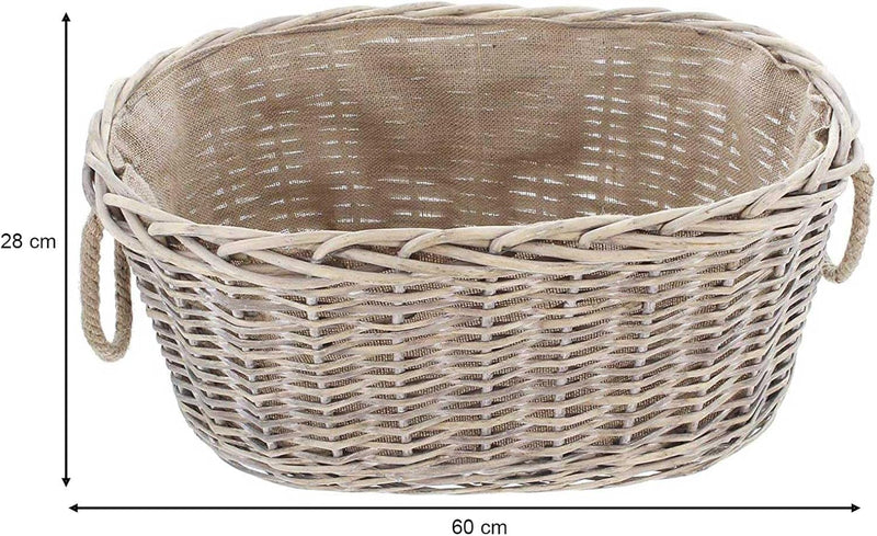 SIDCO Holzkorb Kaminholzkorb Aufbewahrungskorb Weide Brennholzkorb Holztrage Brennholz