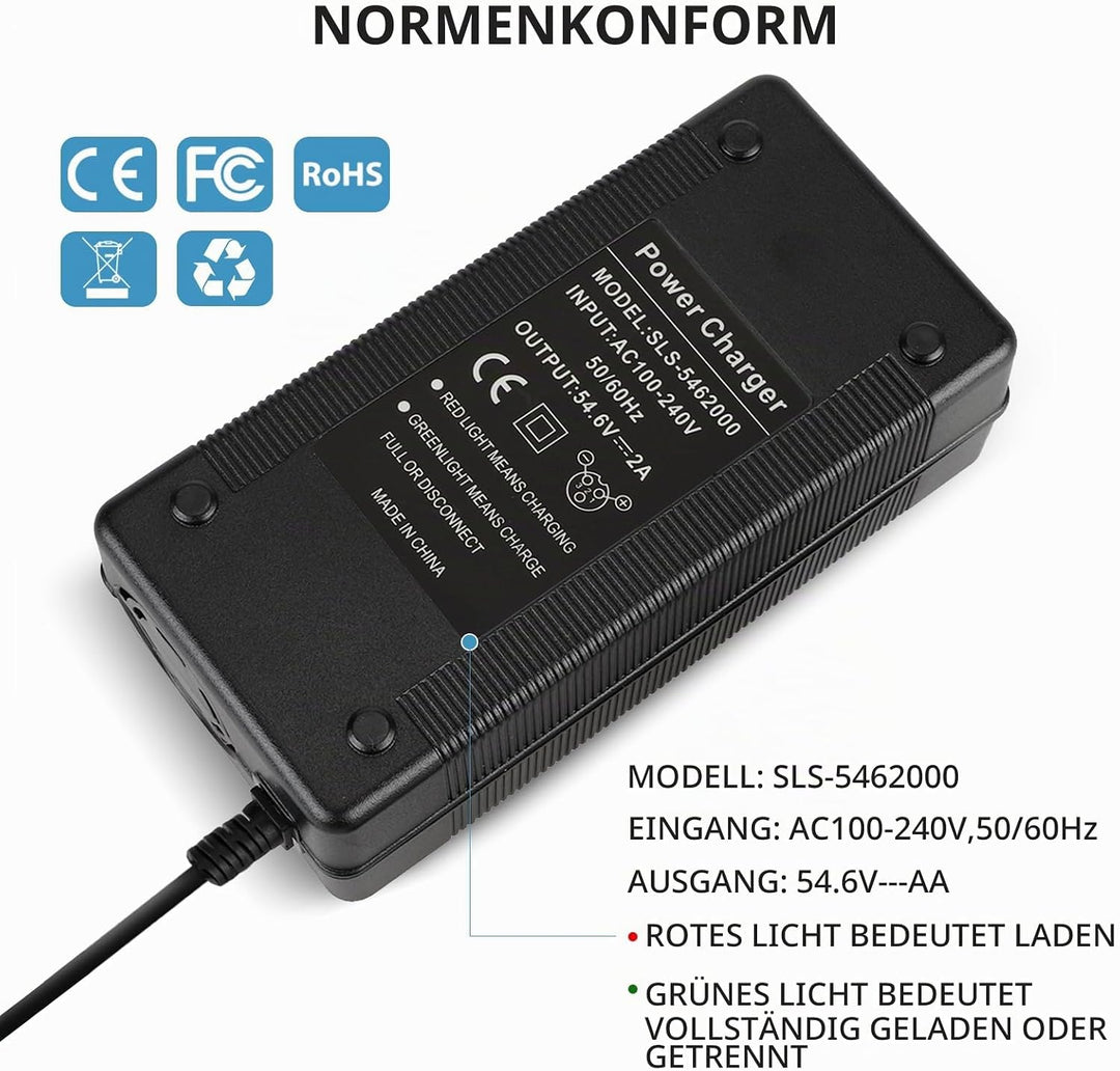 54.6V 2A Ladegeräte für Elektroroller für Kugoo M4/M4 Pro，UrbanGlide E-Cross Pro，48V E Scooter Unive