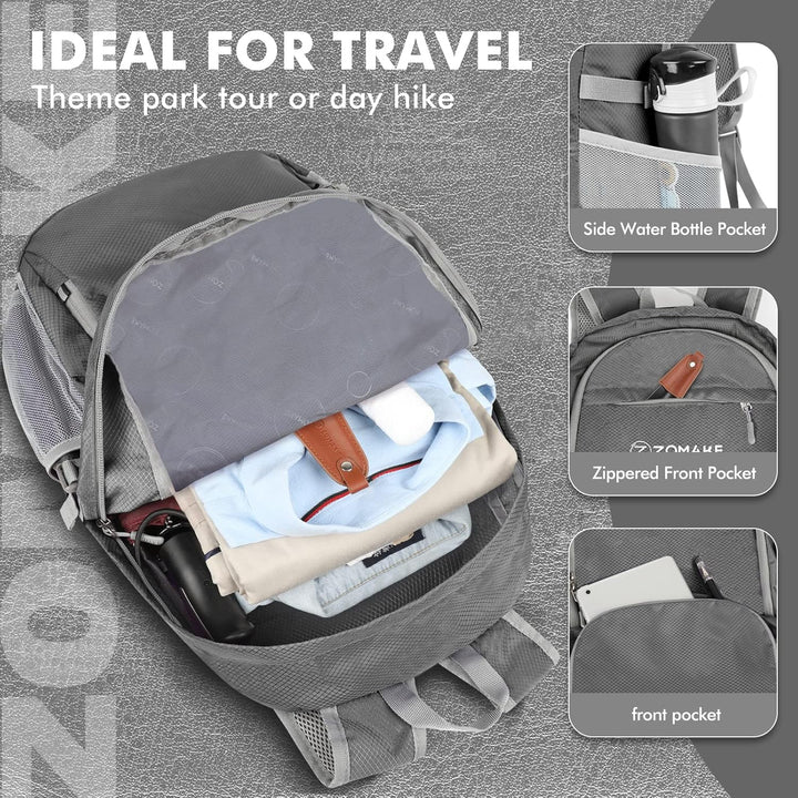 ZOMAKE Leicht Faltbarer Rucksack Packbare Backpacks 30L,Kleiner Faltbar Wanderrucksack Wasserdicht f