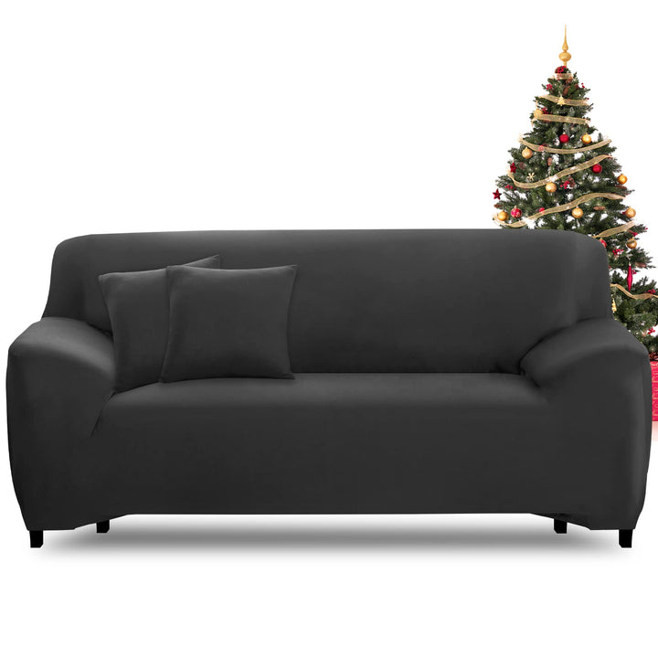 FIGOOO Sofabezug 4 Sitzer Stretch Sofabezüge mit Armlehnen Spandex Couchbezug Modern Anti-Rutsch Was
