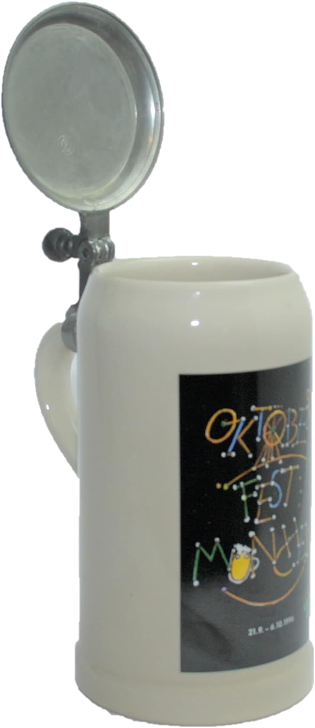 Steinfixx® - Original Oktoberfestkrug 1996 mit Zinndeckel I Jahrgangskrug I Jahreskrug I Wiesnkrug I