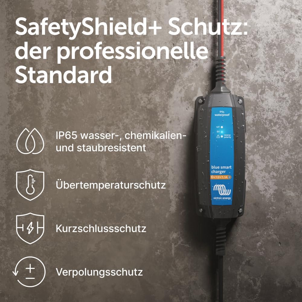 Victron Energy Blue Smart IP65 6/12-Volt 1.1 Amp 230V, Batterie Ladegerät, Bluetooth (CEE 7/16)