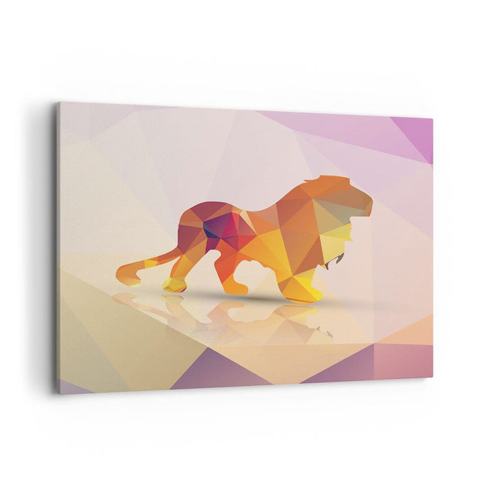 Bilder auf Leinwand 100x70cm Leinwandbild Löwe Illustration modern Gross Wanddeko Bild Schlafzimmer