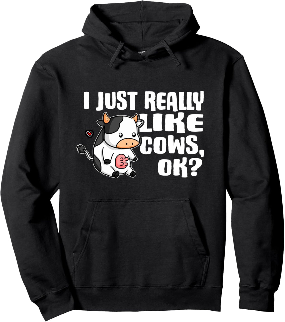 I Just Really Like Cows Ok Lustiges Bauer Kuh Kostüm Pullover Hoodie