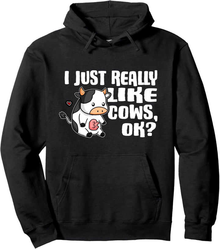 I Just Really Like Cows Ok Lustiges Bauer Kuh Kostüm Pullover Hoodie