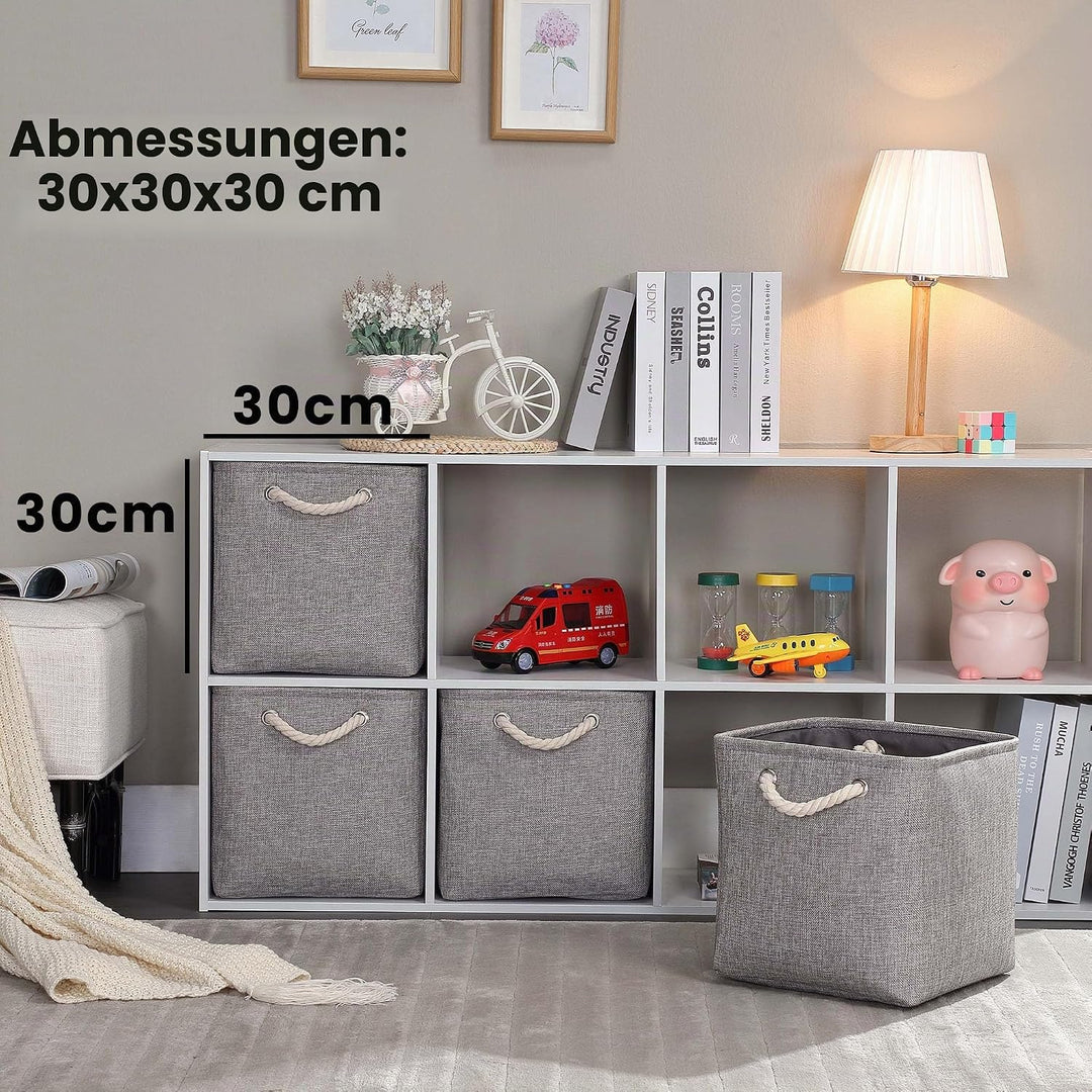 Mangata Stoff Aufbewahrungsbox 30x30x30 cm Faltbar Grau 3er Set Grau 30cm/ 3Pcs, Grau 30cm/ 3Pcs