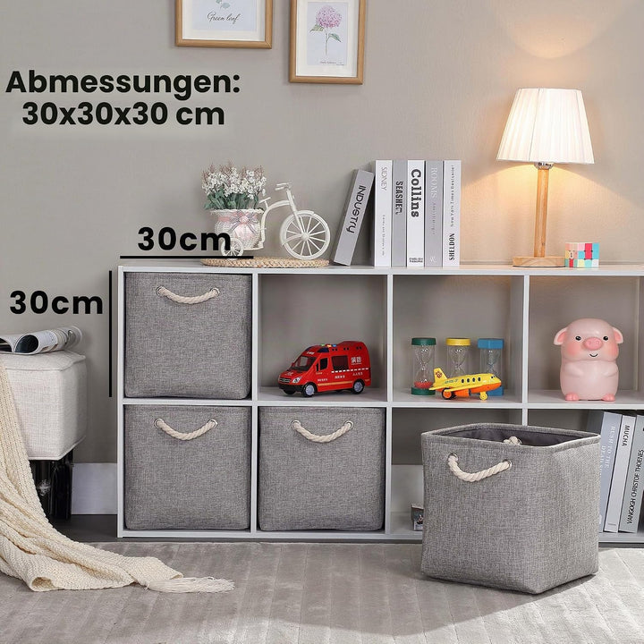 Mangata Stoff Aufbewahrungsbox 30x30x30 cm Faltbar Grau 3er Set Grau 30cm/ 3Pcs, Grau 30cm/ 3Pcs