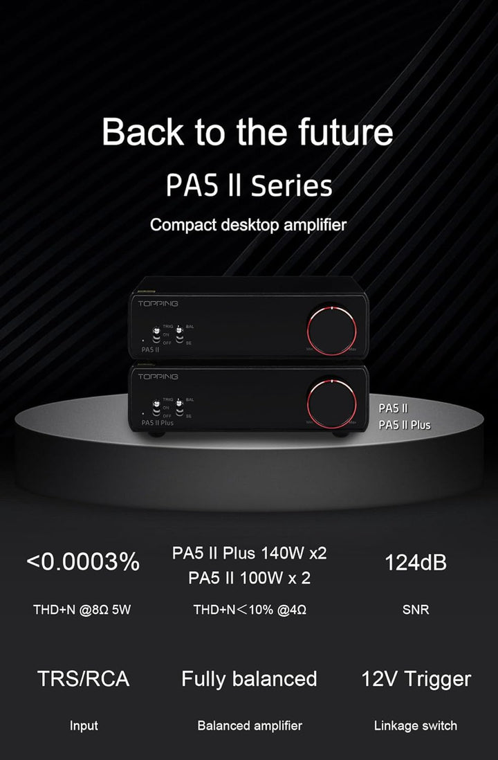 TOPPING PA5 II Lautsprecher-Verstärker Kompakter Desktop-Verstärker Full Balance D Endstufe (PA5 II