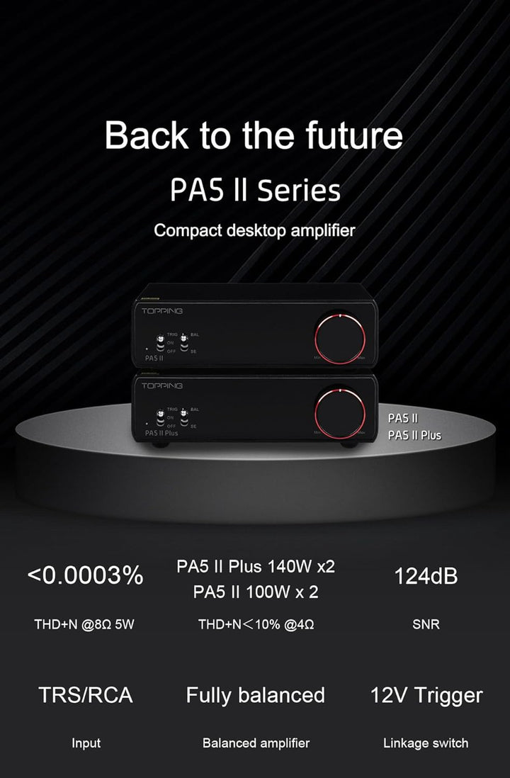 TOPPING PA5 II Lautsprecher-Verstärker Kompakter Desktop-Verstärker Full Balance D Endstufe (PA5 II