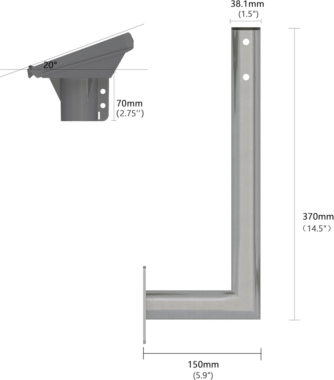 Starlink Gen 3 Halterung Wand mit Rohradapter Verstellbar V3/V4 Standard Wall Mount Edelstahl, massi