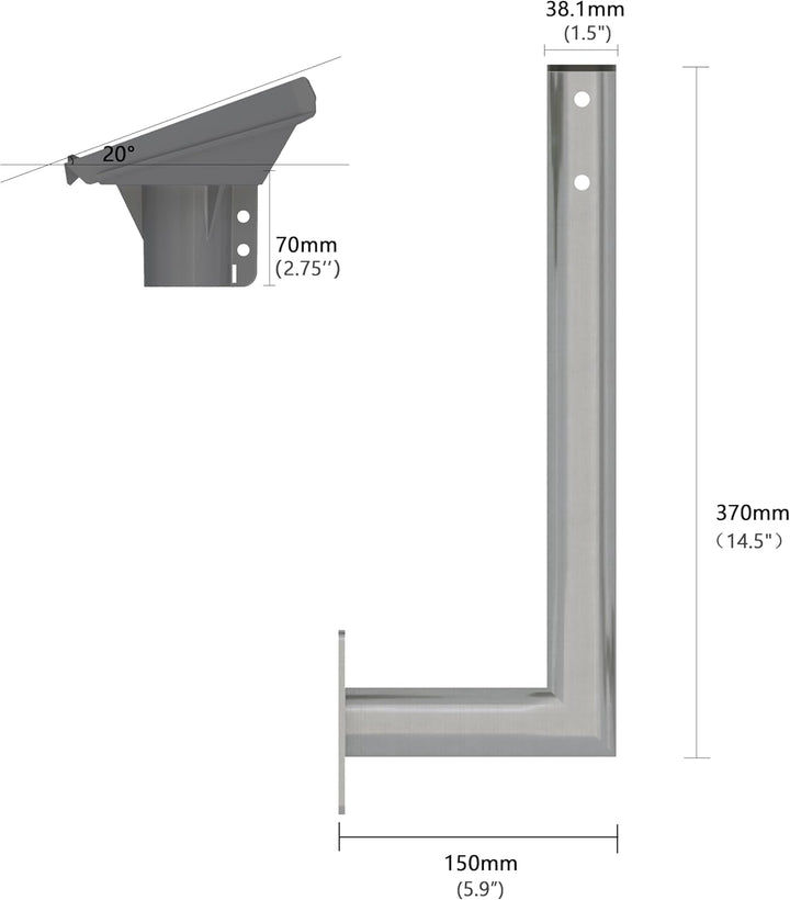 Starlink Gen 3 Halterung Wand mit Rohradapter Verstellbar V3/V4 Standard Wall Mount Edelstahl, massi