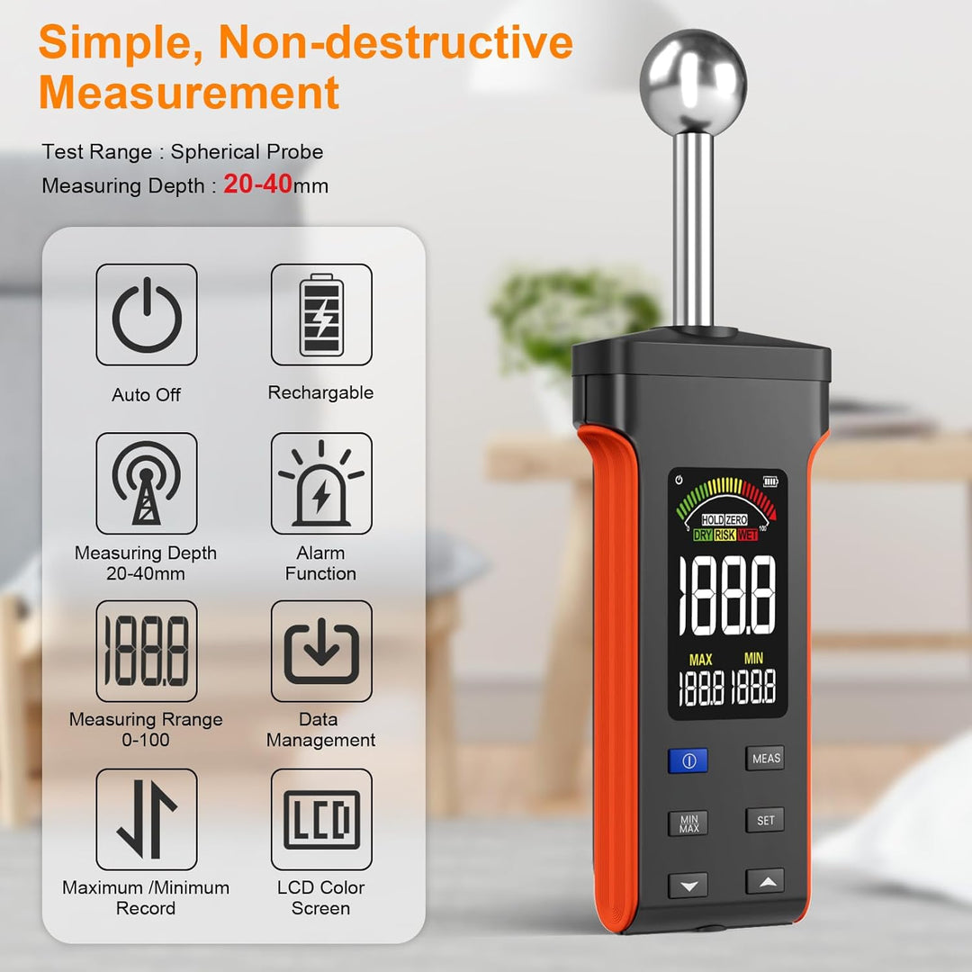 Feuchtigkeitsmessgerät Wand Wiederaufladbar Feuchtemessgerät Zerstörungsfrei Messung Wandfeuchtemess