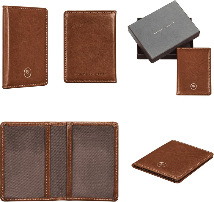 Maxwell Scott - Personalisierte Luxuriöses Leder-Reise-Kartenhalter für Männer mit Ausweisfach - Han
