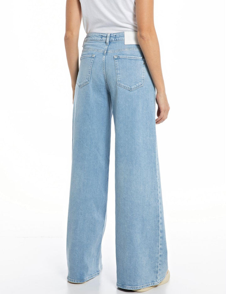 Replay Damen Jeans Umath Wide Leg Fit aus Comfort Denim 28W / 34L Light Blue 010, 28W / 34L Light Bl